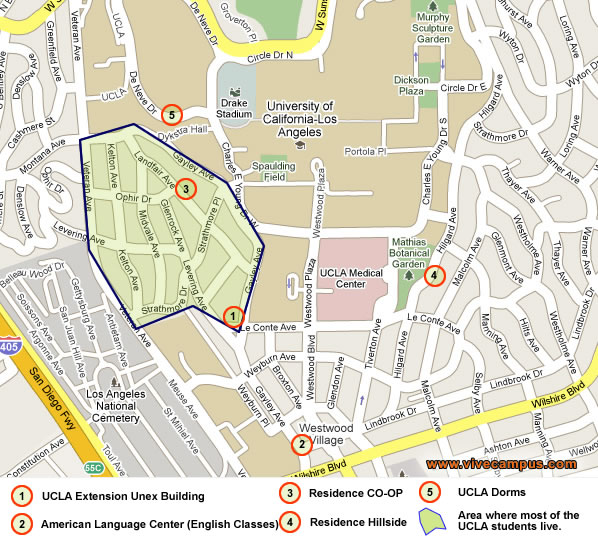 Mapa Westwood UCLA